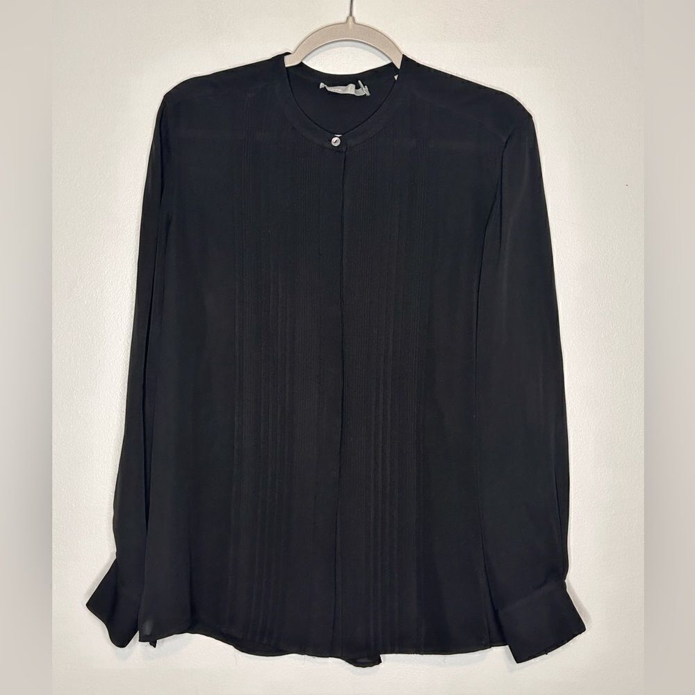VINCE Pleated Silk Blouse
